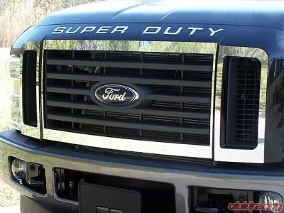 Quality Automotive Accessories 6-Piece Stainless Steel Front Grille Accent Trim Ford F-250 & F-350 Super Duty 2-Door 4-Door 2008-2008 - SG48320