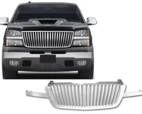 Quality Automotive Accessories 1-Piece Chrome Plated ABS plastic Billet Grille Overlay Chevrolet Silverado 2-Door 4-Door 2003-2006