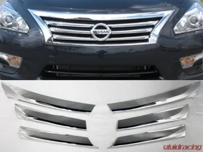 Quality Automotive Accessories 6-Piece Chrome Plated ABS plastic Grill Overlay Nissan Altima 4-Door Sedan 2013-2013 - SGC13550