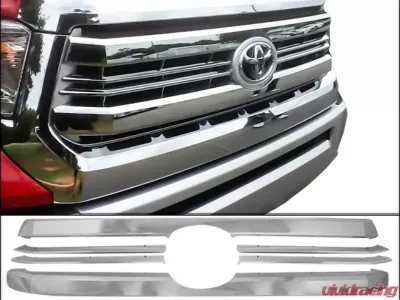 Quality Automotive Accessories 6-Piece Chrome Plated ABS plastic Grill Overlay Toyota Tundra 2-Door 4-Door SR SR5 2014-2017 - SGC14143