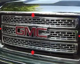 Quality Automotive Accessories 4-Piece Chrome Plated ABS plastic Grill Overlay GMC Sierra 2-Door 4-Door 2014-2015
