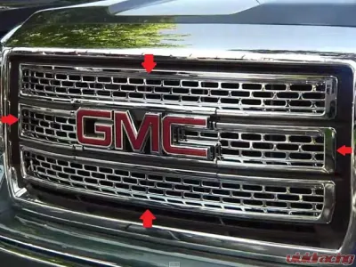 Quality Automotive Accessories 4-Piece Chrome Plated ABS plastic Grill Overlay GMC Sierra 2-Door 4-Door 2014-2015 - SGC54281