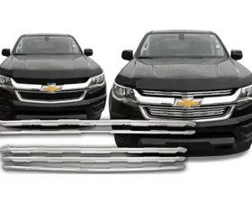 Quality Automotive Accessories 2-Piece Chrome Plated ABS plastic Grill Overlay Chevrolet Colorado 4-Door Long Bed LT LW only 2015-2020