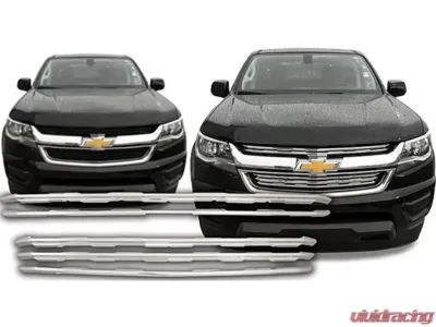 Quality Automotive Accessories 2-Piece Chrome Plated ABS plastic Grill Overlay Chevrolet Colorado 4-Door Long Bed LT LW only 2015-2020 - SGC55150