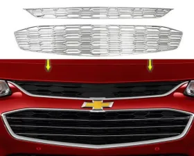 Quality Automotive Accessories 2-Piece Chrome Plated ABS plastic Grill Overlay Chevrolet Malibu 4-Door Sedan 2016-2018