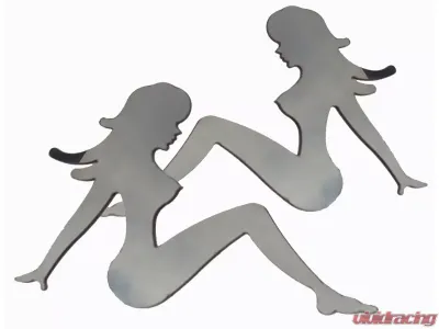 Quality Automotive Accessories 2-Piece Stainless Steel Trucker Girl Universal Decal Fits ALL - SGR11001