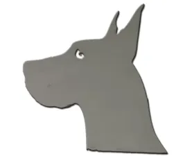 Quality Automotive Accessories 2-Piece Stainless Steel Great Dane Head Universal Decal Fits ALL