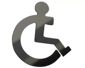 Quality Automotive Accessories 2-Piece Stainless Steel Handicap Symbol Universal Decal Fits ALL