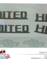 Quality Automotive Accessories 6-Piece Stainless Steel "HHR LIMITED" Logo Decal with bowtie Emblem Chevrolet HHR 4-Door Wagon 2006-2011                                     - SGR46140 - Image 4