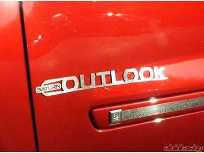 Quality Automotive Accessories 2-Piece Stainless Steel "SATURN OUTLOOK" decal Saturn Outlook 4-Door SUV 2007-2009 - SGR47425