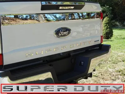 Quality Automotive Accessories 10-Piece Stainless Steel SUPER DUTY Tailgate Letter Insert Ford F-250 & F-350 Super Duty 2-Door 4-Door Regular Cab 8' Bed 2017-2019 - SGR57320