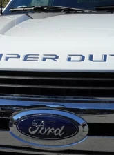 Quality Automotive Accessories 10-Piece Stainless Steel SUPER DUTY Hood Letter Insert Ford F-250 & F-350 Super Duty 2-Door 4-Door Regular Cab 8' Bed 2017-2022                                     - SGR57321 - Image 7