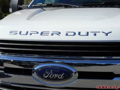 Quality Automotive Accessories 10-Piece Stainless Steel SUPER DUTY Hood Letter Insert Ford F-250 & F-350 Super Duty 2-Door 4-Door Regular Cab 8' Bed 2017-2022 - SGR57321
