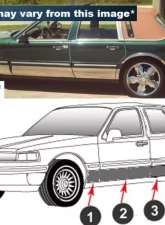 Quality Automotive Accessories 8-Piece Stainless Steel Rocker Panel Trim Lower Kit Lincoln Town Car 4-Door Sedan 1990-1997                                     - TH30679 - Image 3