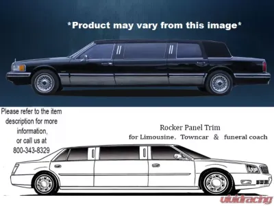 Quality Automotive Accessories 10-Piece Stainless Steel Rocker Panel Trim Full Kit Lincoln Town Car Limousine 40" Stretch 1990-1994 - TH30682