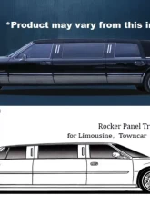 Quality Automotive Accessories 10-Piece Stainless Steel Rocker Panel Trim Full Kit Lincoln Town Car Limousine 54" Stretch 1990-1994                                     - TH30683 - Image 3