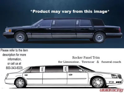 Quality Automotive Accessories 10-Piece Stainless Steel Rocker Panel Trim Full Kit Lincoln Town Car Limousine 70" Stretch 1990-1994 - TH30685