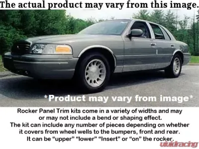 Quality Automotive Accessories 12-Piece Stainless Steel Rocker Panel Trim Upper Kit Ford Crown Victoria 4-Door Sedan 1992-1997 - TH32359