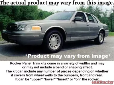 Quality Automotive Accessories 12-Piece Stainless Steel Rocker Panel Trim Upper Kit Mercury Grand Marquis 4-Door Sedan LS GS 1992-1997 - TH32480