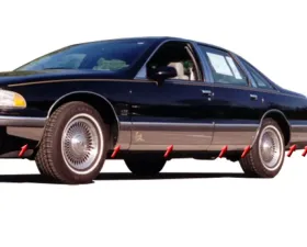 Quality Automotive Accessories 14-Piece Stainless Steel Rocker Panel Trim Full Kit Chevrolet Caprice 4-Door Sedan 1993-1997