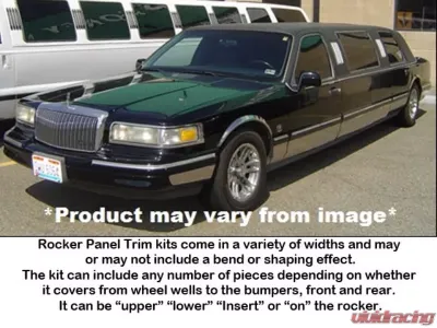 Quality Automotive Accessories 14-Piece Stainless Steel Rocker Panel Trim Full Kit Lincoln Town Car Limousine 70" Stretch 1995-1997 - TH35689
