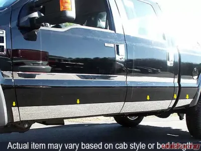 Quality Automotive Accessories 10-Piece Stainless Steel Rocker Panel Trim Lower Kit Ford F-250 & F-350 Super Duty 4-Door Extra Cab Short Bed NO Flares 1999-2007 - TH39321