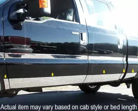 Quality Automotive Accessories 10-Piece Stainless Steel Rocker Panel Trim Lower Kit Ford F-250 & F-350 Super Duty 4-Door Crew Cab Short Bed NO Flares 1999-2007