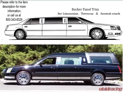 Quality Automotive Accessories 12-Piece Stainless Steel Rocker Panel Trim Lower Kit Cadillac DeVille Eagle Hearse 2000-2005 - TH40249