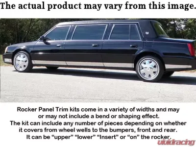 Quality Automotive Accessories 14-Piece Stainless Steel Rocker Panel Trim Lower Kit Cadillac DeVille 6-Door Limousine 60" Stretch 2000-2005 - TH40257