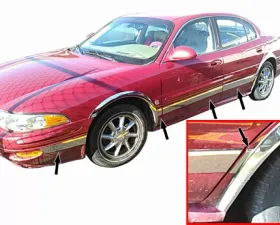 Quality Automotive Accessories 12-Piece Stainless Steel Rocker Panel Trim Upper Kit Buick LeSabre 4-Door Sedan 2000-2005