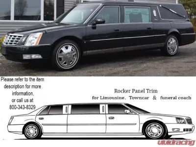 Quality Automotive Accessories 12-Piece Stainless Steel Rocker Panel Trim Lower Kit Cadillac DTS Eagle Hearse 2006-2011 - TH46240