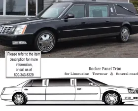 Quality Automotive Accessories 12-Piece Stainless Steel Rocker Panel Trim Lower Kit Cadillac DTS Hearse 2006-2011