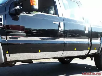 Quality Automotive Accessories 10-Piece Stainless Steel Rocker Panel Trim Lower Kit Ford F-250 & F-350 Super Duty 4-Door Crew Cab Long Bed 2008-2010 - TH48324