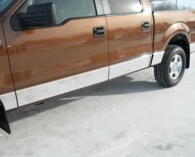 Quality Automotive Accessories 12-Piece Stainless Steel Rocker Panel Trim Lower Kit Ford F-150 4-Door Crew Cab 6.5' bed NO Flares 2009-2014