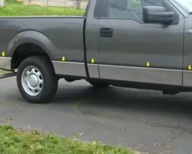 Quality Automotive Accessories 10-Piece Stainless Steel Rocker Panel Trim Lower Kit Ford F-150 2-Door Regular Cab 6.5' bed NO Flares 2009-2014