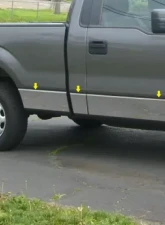 Quality Automotive Accessories 10-Piece Stainless Steel Rocker Panel Trim Lower Kit Ford F-150 2-Door Regular Cab 6.5' bed NO Flares 2009-2014                                     - TH49308 - Image 3