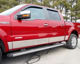 Quality Automotive Accessories 12-Piece Stainless Steel Rocker Panel Trim Lower Kit Ford F-150 4-Door Crew Cab 5.5' bed w/Flares 2009-2014