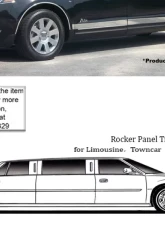 Quality Automotive Accessories 11-Piece Stainless Steel Rocker Panel Trim Upper Kit Lincoln MKT 5-Door Limousine 120" Stretch 2010-2020                                     - TH50676 - Image 4