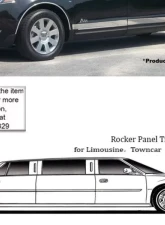 Quality Automotive Accessories 11-Piece Stainless Steel Rocker Panel Trim Upper Kit Lincoln MKT Limousine Royale 5-Door 80" Stretch 2010-2020                                     - TH50678 - Image 3