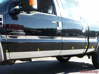 Quality Automotive Accessories 10-Piece Stainless Steel Rocker Panel Trim Lower Kit Ford F-250 & F-350 Super Duty 4-Door Extra Cab Long Bed 2011-2016 - TH51322