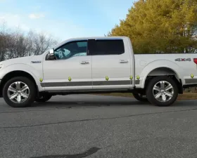 Quality Automotive Accessories 12-Piece Stainless Steel Rocker Panel Trim Upper Kit Ford F-150 4-Door Super Cab 6.5 bed 2015-2020