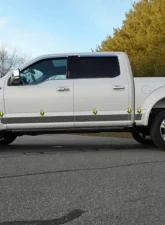 Quality Automotive Accessories 12-Piece Stainless Steel Rocker Panel Trim Upper Kit Ford F-150 4-Door Super Cab 6.5 bed 2015-2020                                     - TH55303 - Image 7