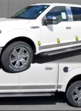 Quality Automotive Accessories 12-Piece Stainless Steel Rocker Panel Trim Upper Kit Ford F-150 4-Door Crew Cab 6.5 bed 2015-2020                                     - TH55305 - Image 7