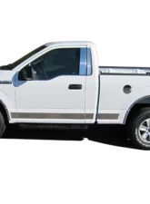 Quality Automotive Accessories 10-Piece Stainless Steel Rocker Panel Trim Upper Kit Ford F-150 2-Door Regular Cab 6.6' Bed 2015-2020                                     - TH55308 - Image 4