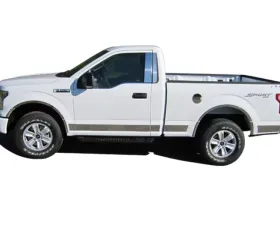 Quality Automotive Accessories 10-Piece Stainless Steel Rocker Panel Trim Upper Kit Ford F-150 2-Door Regular Cab 8.1' Bed 2015-2020