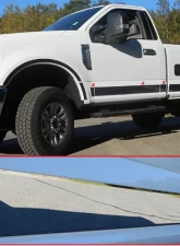 Quality Automotive Accessories 10-Piece Stainless Steel Rocker Panel Trim Upper Kit Ford F-250 & F-350 Super Duty 2-Door Regular Cab 8' Bed 2017-2022                                     - TH57320 - Image 7