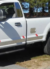 Quality Automotive Accessories 10-Piece Stainless Steel Rocker Panel Trim Upper Kit Ford F-250 & F-350 Super Duty 2-Door Regular Cab 6.75' Bed 2017-2022                                     - TH57321 - Image 3