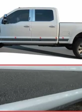 Quality Automotive Accessories 12-Piece Stainless Steel Rocker Panel Trim Upper Kit Ford F-250 & F-350 Super Duty 4-Door Crew Cab 6.75' Bed 2017-2022                                     - TH57324 - Image 4