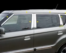 Quality Automotive Accessories 16-Piece Stainless Steel Window Trim Package Kia Soul 4-Door Hatchback 2010-2013