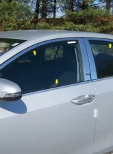 Quality Automotive Accessories 12-Piece Stainless Steel Window Trim Package Toyota Corolla 4-Door Sedan 2014-2019                                     - WP14114 - Image 3